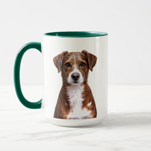 茶色の犬の肖像画 マグカップ (左)