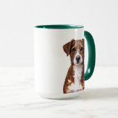 茶色の犬の肖像画 マグカップ (正面右)