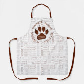 茶色の犬の足と単語ペットビジネス名 エプロン (正面)