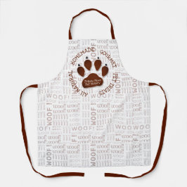 茶色の犬の足と単語ペットビジネス名 エプロン