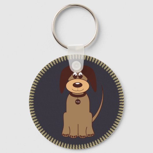 茶色の犬キーチェーン キーホルダー (正面)