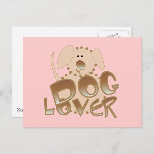 茶色の犬ラバーのTシャツ&ギフト ポストカード (正面/裏面)