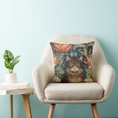 茶色の猫と牡丹の花アールヌーボー クッション (椅子)