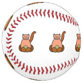 茶色の猫の漫画 ソフトボール (正面左)