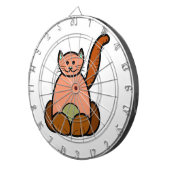 茶色の猫の漫画 ダーツボード (正面右)