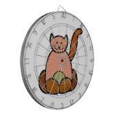 茶色の猫の漫画 ダーツボード (正面左)