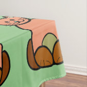 茶色の猫の漫画 テーブルクロス (インサイチュ)