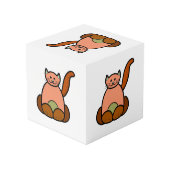 茶色の猫の漫画 フォトキューブ (裏面アングル)