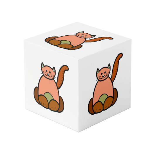 茶色の猫の漫画 フォトキューブ (正面アングル)