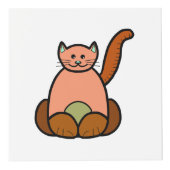 茶色の猫の漫画 フォトキューブ (正面)