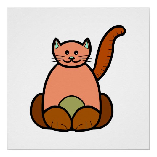 茶色の猫の漫画 ポスター (正面)
