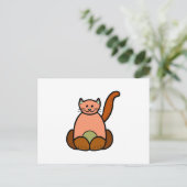 茶色の猫の漫画 ポストカード (スタンド正面)