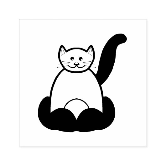 茶色の猫の漫画 ラバースタンプ (インプリント)