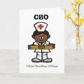 茶色の男性ナースグリーティングカーカスタマイズド カード (黄色い花)