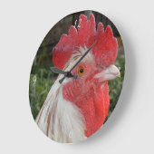 茶色の白いオストル顔、大型丸い壁掛け時計 ラージ壁時計 (傾斜)