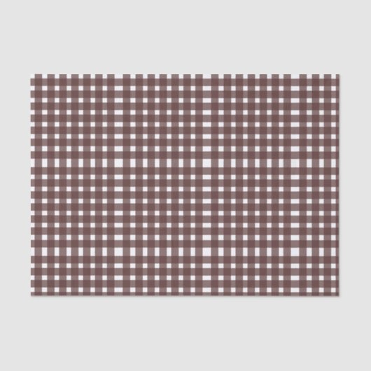 茶色の白いギンガムパターン 薄葉紙 (正面)