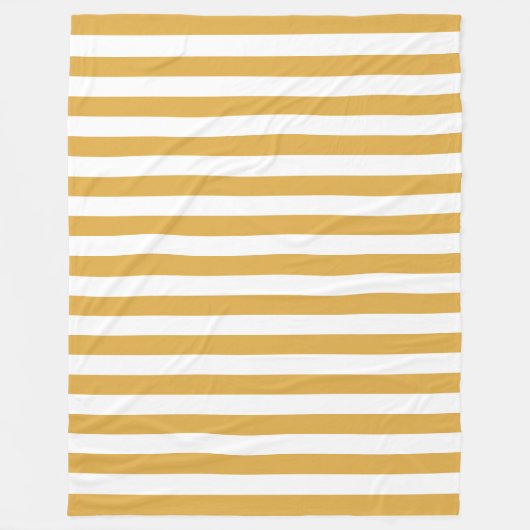 茶色の白いストライプテンプレートエレガントの色 フリースブランケット (正面)