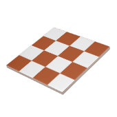 茶色の白いチェッ市松模様にクパターン タイル (側面)