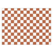 茶色の白いチェッ市松模様にクパターン テーブルクロス (正面(横))
