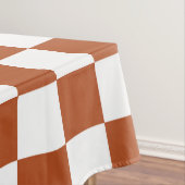 茶色の白いチェッ市松模様にクパターン テーブルクロス (インサイチュ)