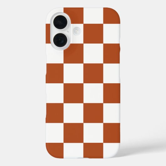 茶色の白いチェッ市松模様にクパターン Case-Mate iPhoneケース (裏面)