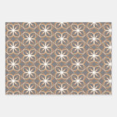 茶色の白いデザインのカスタマイズ可能な背景 ラッピングペーパーシート (正面3)