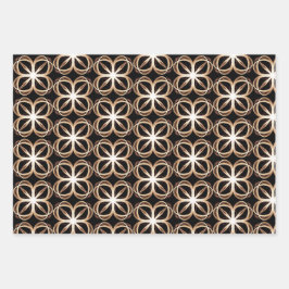 茶色の白いデザインのカスタマイズ可能な背景 ラッピングペーパーシート