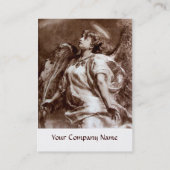 茶色の白いパールに羽のあるロマンチックな天使 名刺 (裏面)