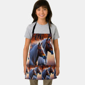 茶色の白いブルービーウマ、キッズフルプリントエプロン エプロン (インサイチュ)
