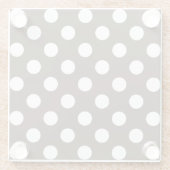 茶色の白い水玉模様 ガラスコースター (裏面)