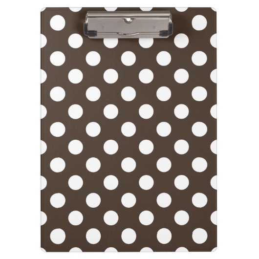 茶色の白い水玉模様 クリップボード (正面)