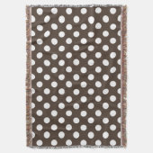 茶色の白い水玉模様 スローブランケット (正面縦)