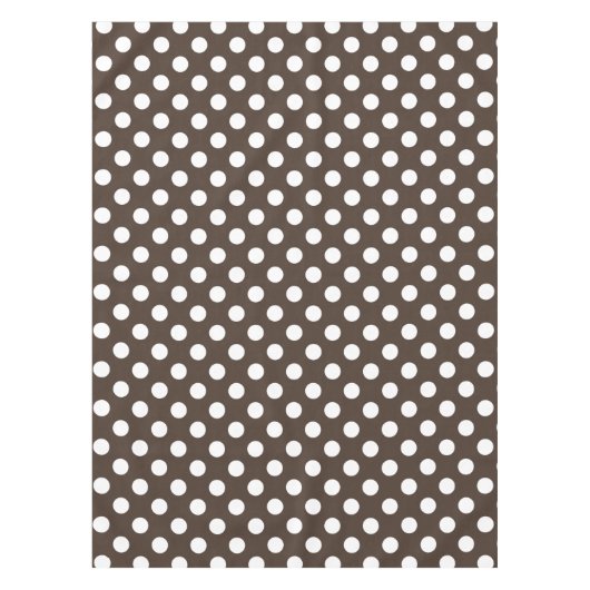 茶色の白い水玉模様 テーブルクロス (正面)