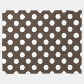 茶色の白い水玉模様 フリースブランケット (正面(横))