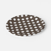茶色の白い水玉模様 ペーパープレート (アングル)