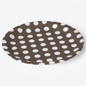 茶色の白い水玉模様 ペーパープレート (アングル)