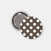 茶色の白い水玉模様 マグネット (正面/裏面)