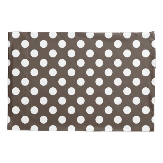 茶色の白い水玉模様 枕カバー (裏面)