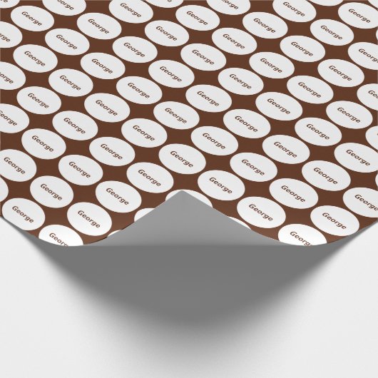 茶色の白い点の模様（名前付き） ラッピングペーパー (角)