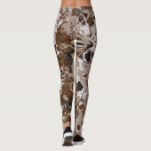 茶色の白と黒の抽象芸術 レギンス (裏面)