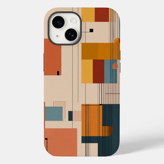 茶色の白と黒の青の小さな線 Case-Mate iPhoneケース (裏面)