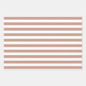 茶色の白の一致パターンのギンガムドットストライプ ラッピングペーパーシート (正面2)