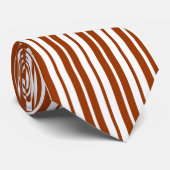 茶色の白の垂直ストライプ文字パターン ネクタイ (ロール)