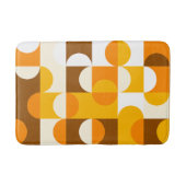 茶色の白オレンジ色の黄色の半円パターン バスマット (正面)