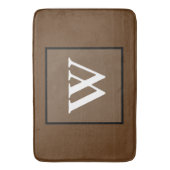 茶色の白モノグラム バスマット (正面縦)