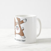 茶色の白図解入りの、写真付きのい犬は良い日のマグカップを持っている コーヒーマグカップ (正面右)