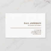 茶色の白絵を描抽象芸術エレガントパターン 名刺 (裏面)