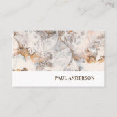 茶色の白絵を描抽象芸術エレガントパターン 名刺 (正面)