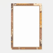 茶色の白黒キューブ花 ポストイット (正面)