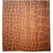 茶色の皮のレザーテクスチャ背景のスキン、抽象芸術 シャワーカーテン (正面)